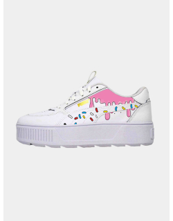 Baskets compensées karmen rebelle coulure donut blanc femme - Puma