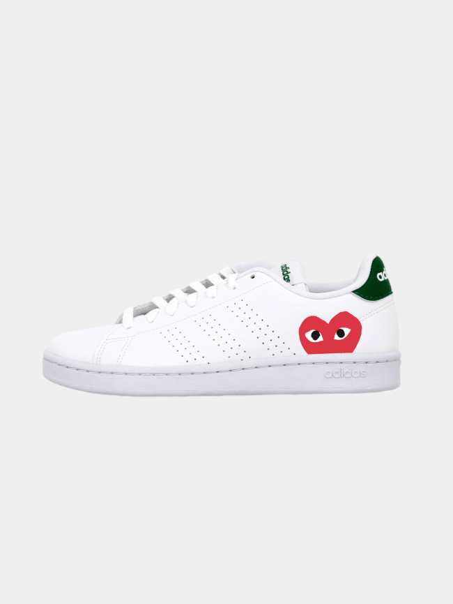 Baskets basses advantage coeur blanc vert homme - Adidas