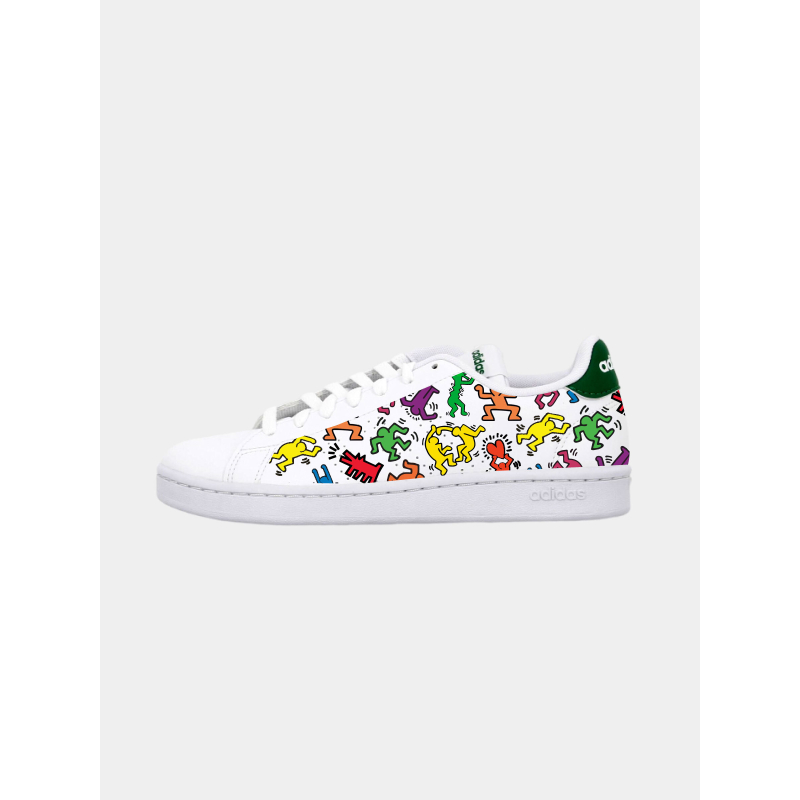 Baskets basses advantage keith haring blanc vert homme - Adidas