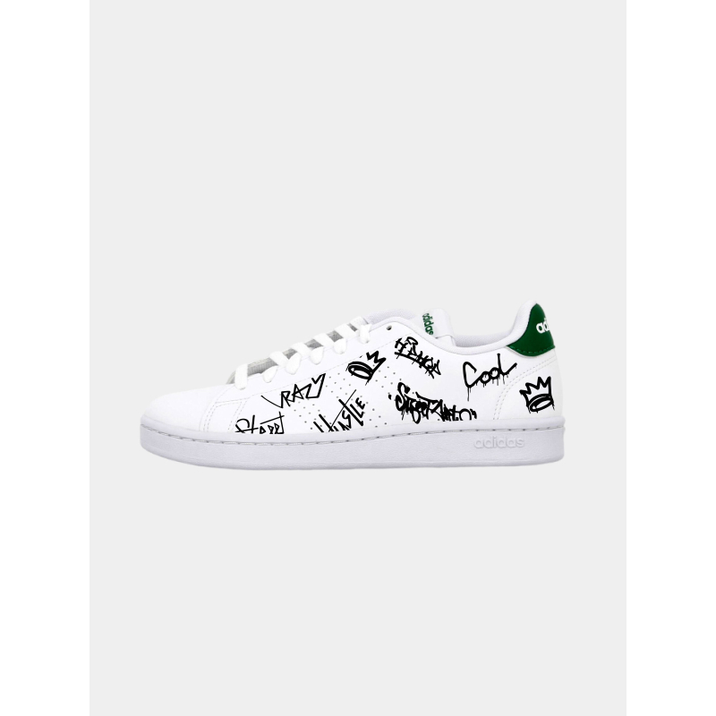 Baskets basses advantage graffitis blanc vert homme - Adidas