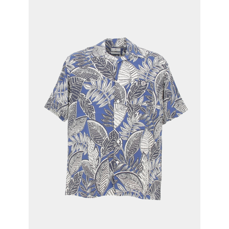 Chemise royal feuille bleu homme - Serge Blanco