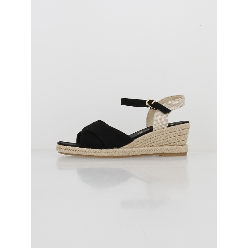Sandales à talons compensés croisé noir femme - Tamaris