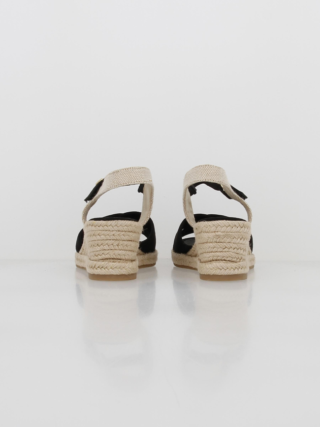 Sandales à talons compensés croisé noir femme - Tamaris