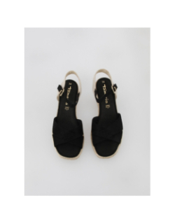 Sandales à talons compensés croisé noir femme - Tamaris