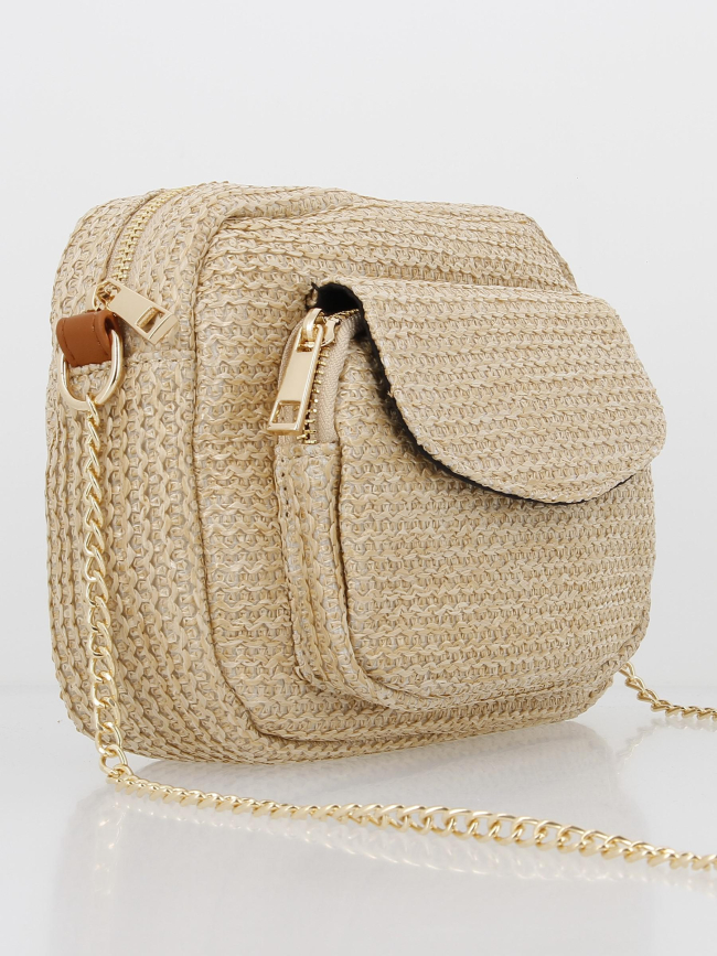 Sac bandoulière codette beige femme - Pieces