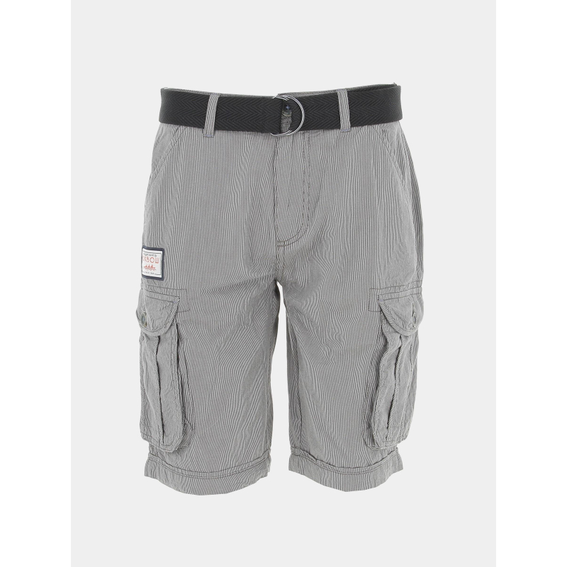 Short cargo rayé ceinture gris homme - Oxbow