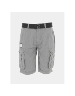 Short cargo rayé ceinture gris homme - Oxbow