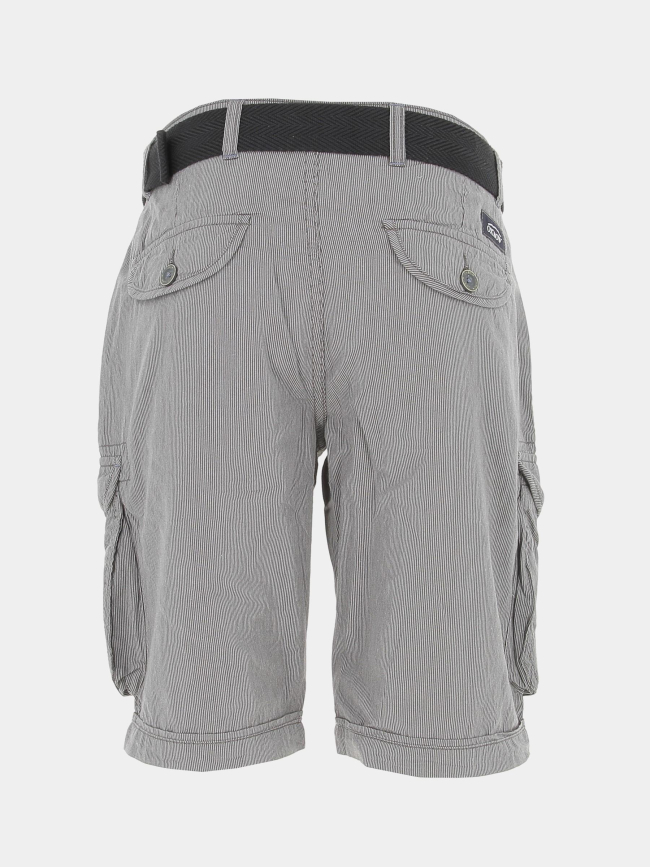 Short cargo rayé ceinture gris homme - Oxbow