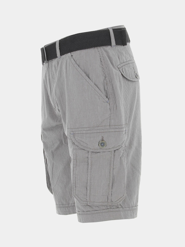 Short cargo rayé ceinture gris homme - Oxbow