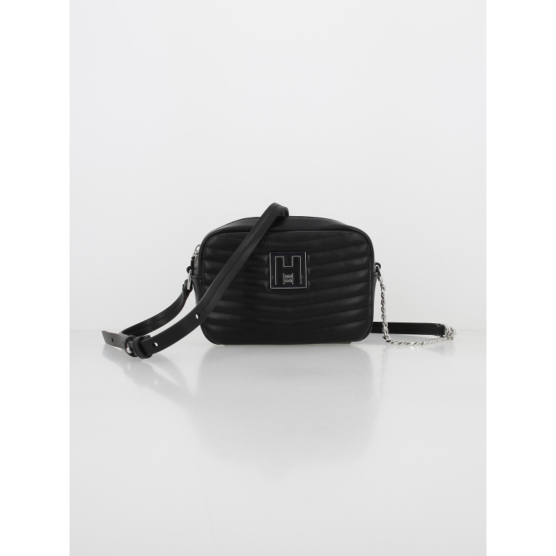 Sac bandoulière matelassé jodie zip noir femme - Hugo