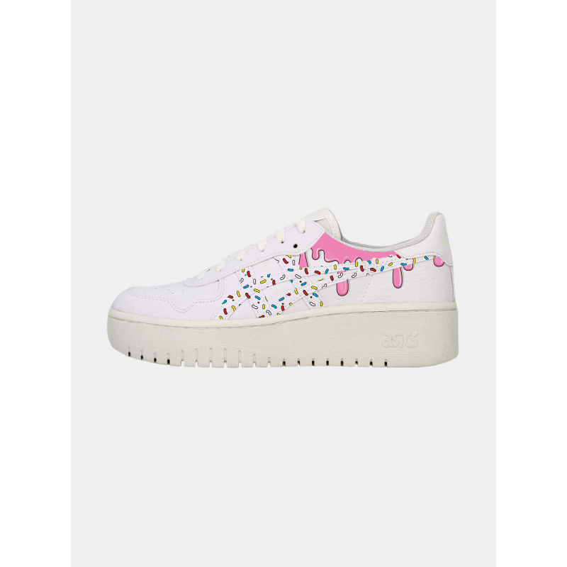 Japan baskets plateforme coulure donut blanc femme - Asics