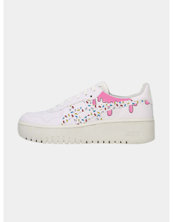 Japan baskets plateforme coulure donut blanc femme - Asics