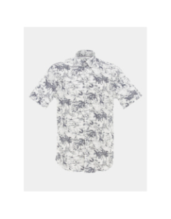 Chemise imprimé floral kamille blanc bleu homme - Izac