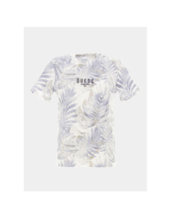 T-shirt éco palmier feuillage bleu homme - Guess