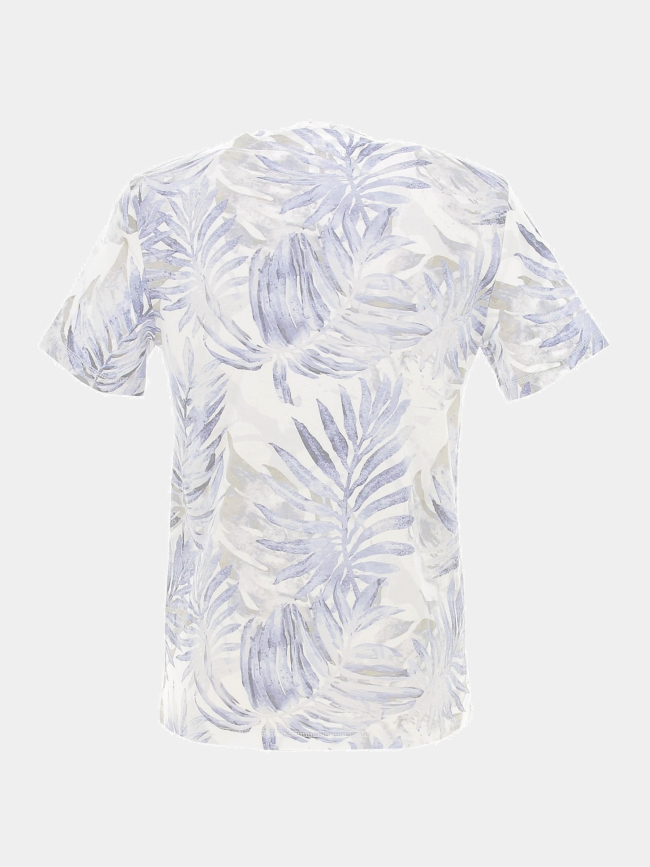 T-shirt éco palmier feuillage bleu homme - Guess