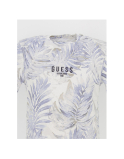 T-shirt éco palmier feuillage bleu homme - Guess
