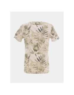 T-shirt éco palmier feuillage beige homme - Guess