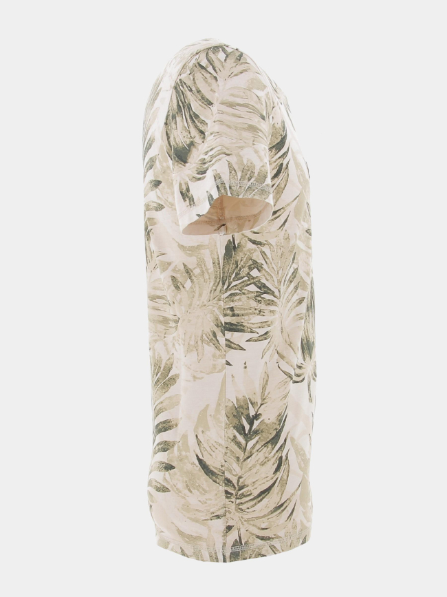 T-shirt éco palmier feuillage beige homme - Guess