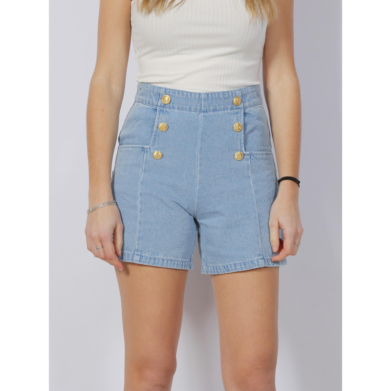 Short en jean taille haute martine bleu clair femme - Vero Moda