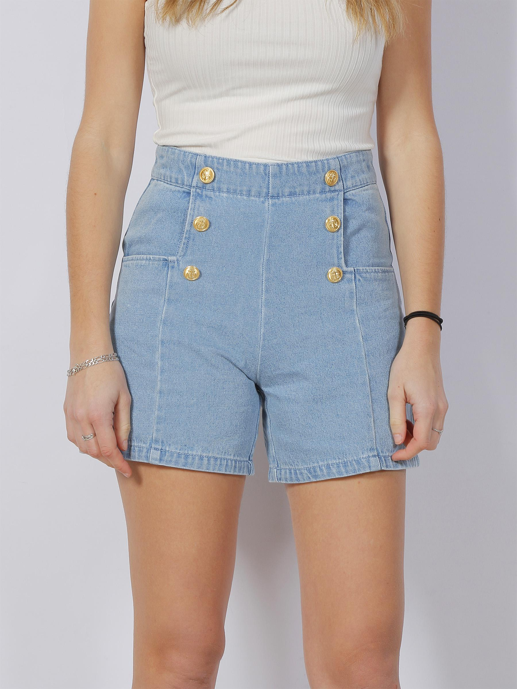 Short en jean taille haute martine bleu clair femme - Vero Moda