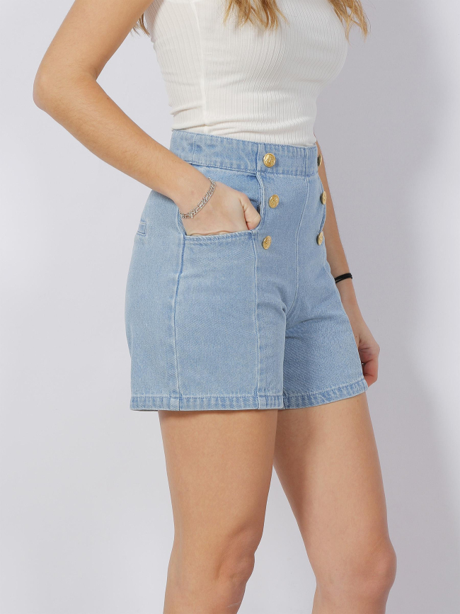 Short en jean taille haute martine bleu clair femme - Vero Moda