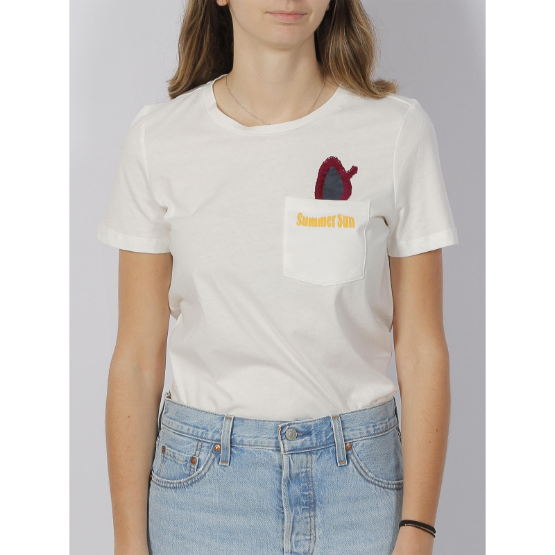 T-shirt poche summer sun caraolly blanc femme - Vero Moda