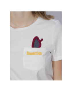 T-shirt poche summer sun caraolly blanc femme - Vero Moda