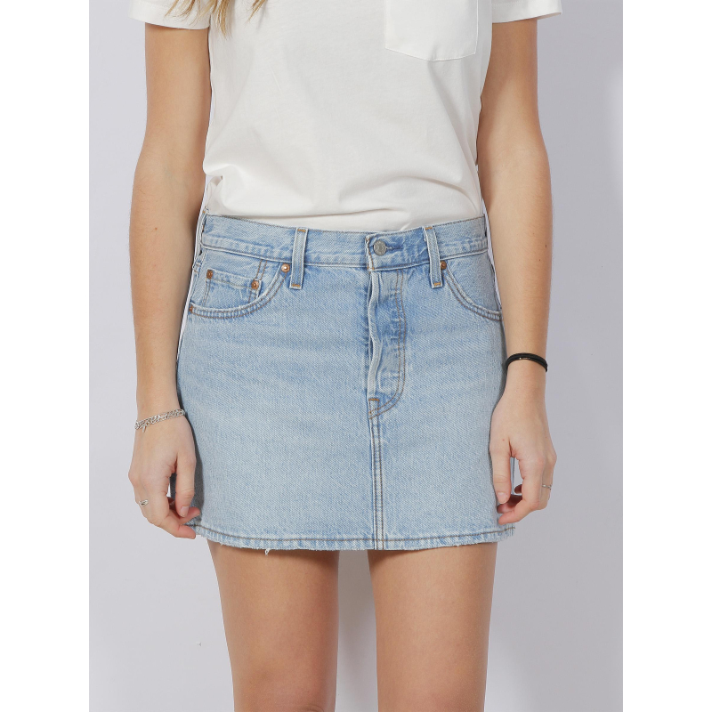 Jupe courte droite en jean icon bleu clair femme - Levi's