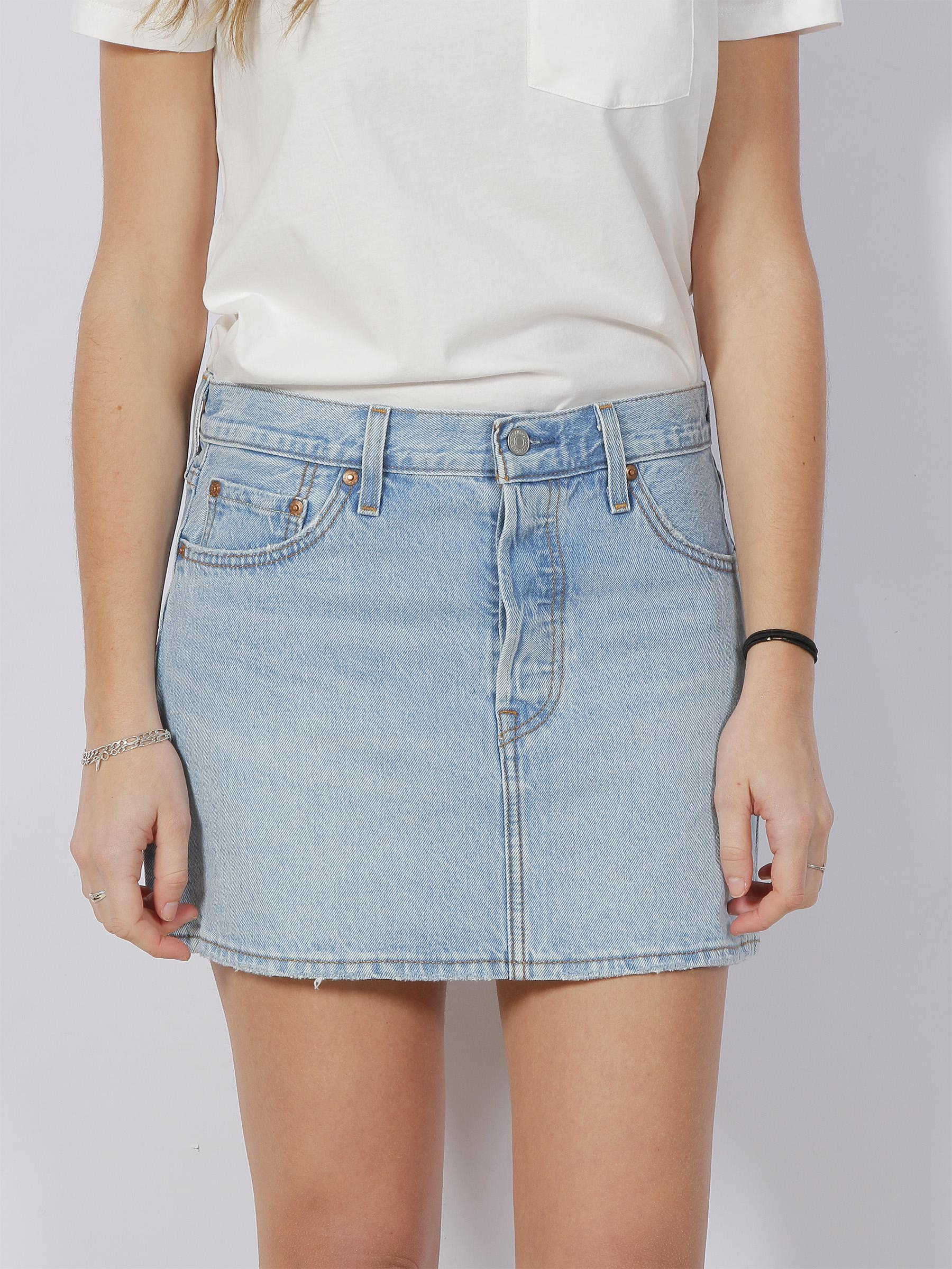 Jupe courte droite en jean icon bleu clair femme - Levi's