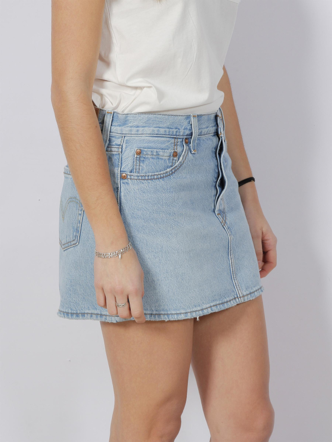 Jupe courte droite en jean icon bleu clair femme - Levi's