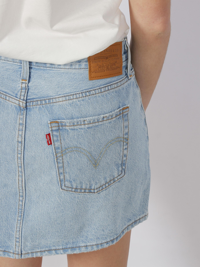 Jupe courte droite en jean icon bleu clair femme - Levi's