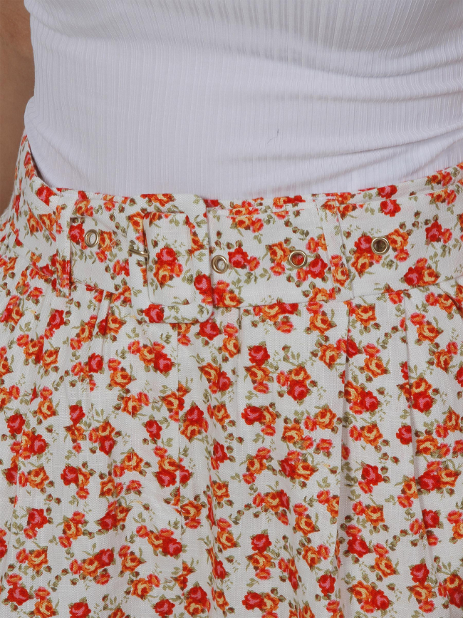 Short à fleurs rosie blanc orange femme - Vero Moda