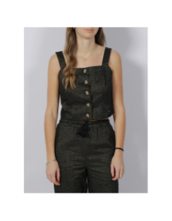 Débardeur crop pailleté ryle noir vert femme - Vero Moda