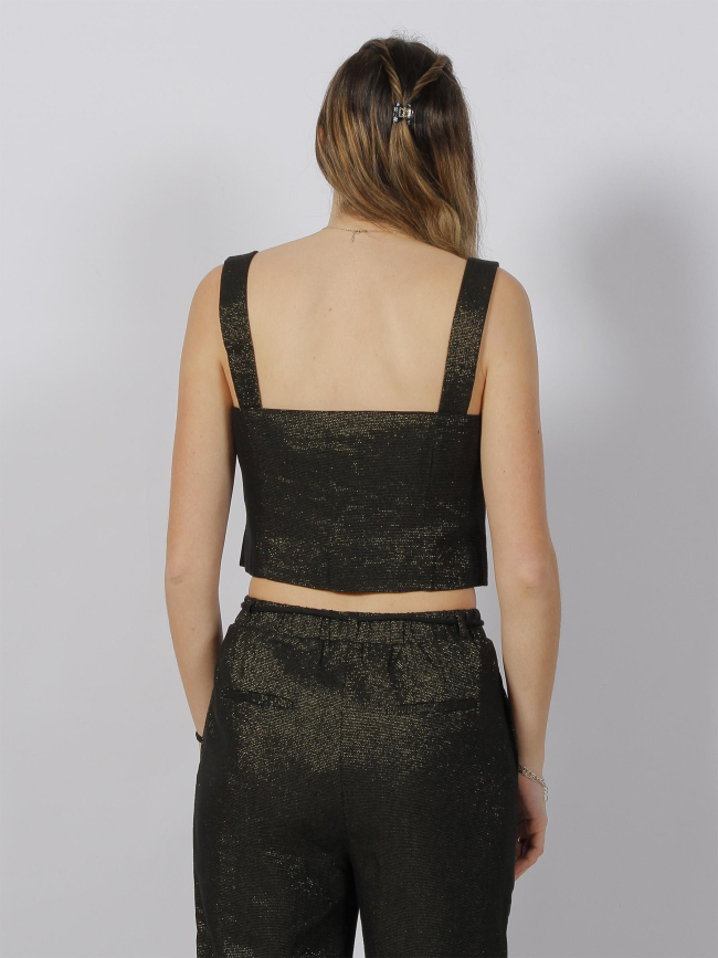 Débardeur crop pailleté ryle noir vert femme - Vero Moda