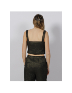 Débardeur crop pailleté ryle noir vert femme - Vero Moda