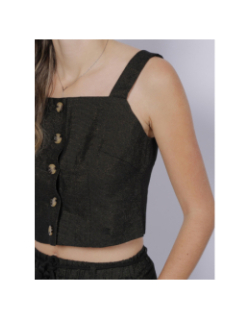 Débardeur crop pailleté ryle noir vert femme - Vero Moda