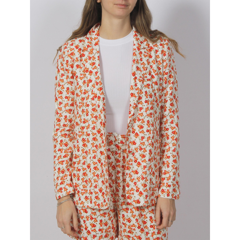 Veste blazer à fleurs rosie blanc orange femme - Vero Moda