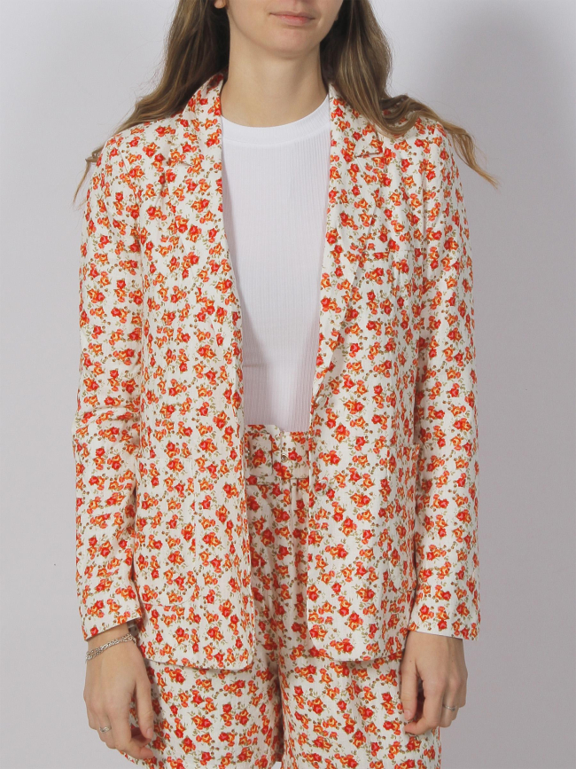 Veste blazer à fleurs rosie blanc orange femme - Vero Moda