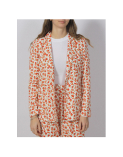 Veste blazer à fleurs rosie blanc orange femme - Vero Moda