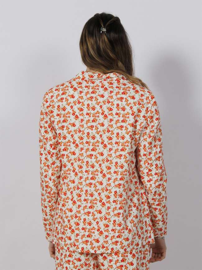 Veste blazer à fleurs rosie blanc orange femme - Vero Moda