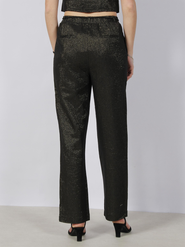 Pantalon lin large pailleté ryle noir vert femme - Vero Moda