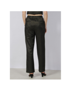 Pantalon lin large pailleté ryle noir vert femme - Vero Moda