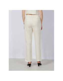 Pantalon lin large pailleté ryle beige femme - Vero Moda