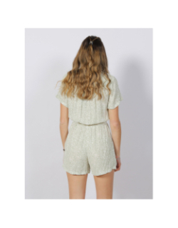 Combi-short menny playsuit vert blanc femme - Vero Moda