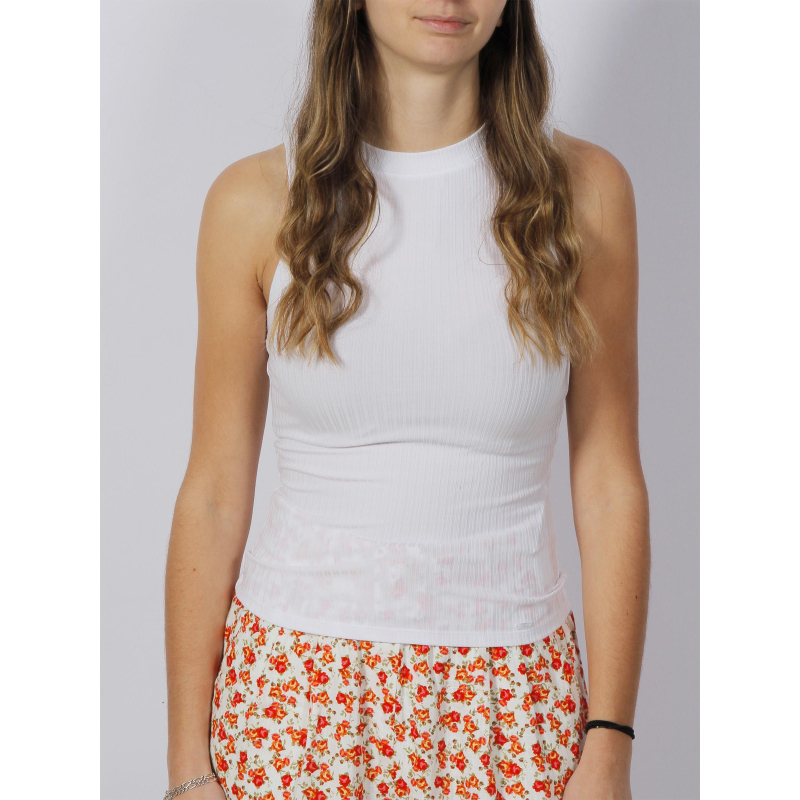 Débardeur basic halter blanc femme - Salsa