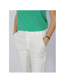 Pantalon chino slim en lin blanc femme - Salsa