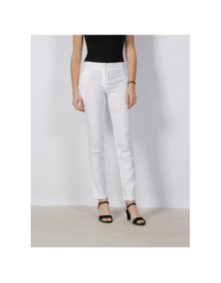 Pantalon slim christina city lin blanc femme - Hbt