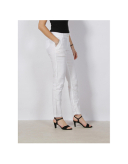 Pantalon slim christina city lin blanc femme - Hbt