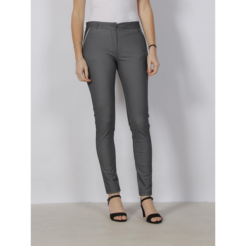 Pantalon slim christina imprimés jean gris femme - HBT