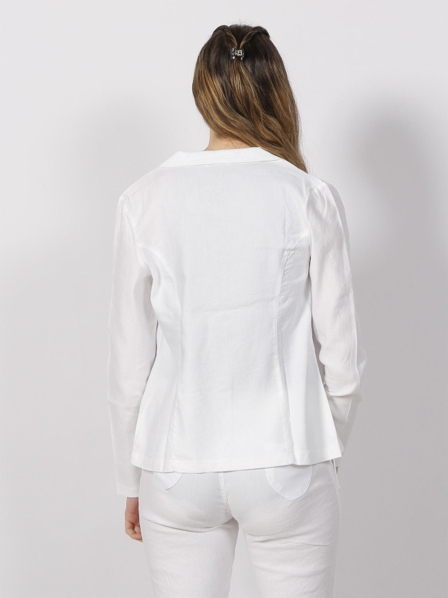 Veste blazer shirley lin blanc femme - Hbt